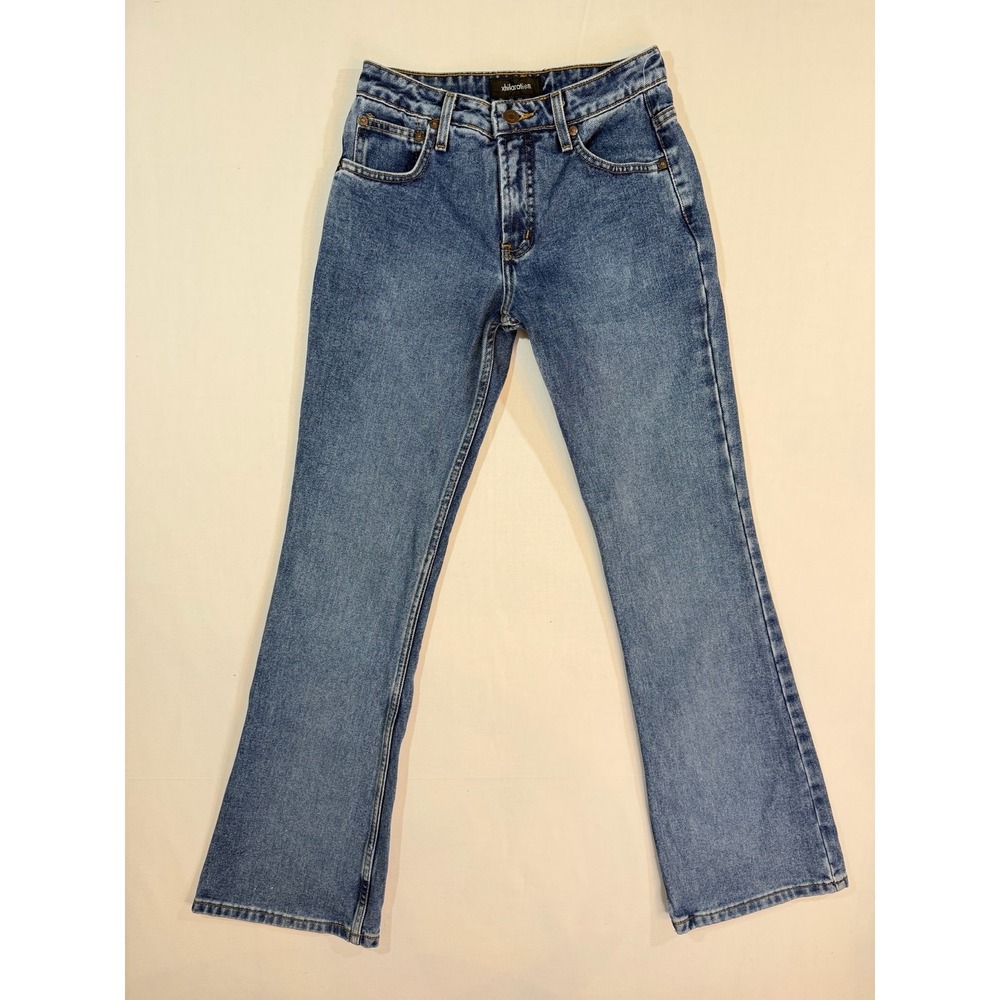 Xhilaration Y2K Acceleration Jeans Size 1 Medium Wash Flare Leg Denim Pants